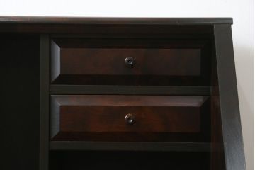 中古　北海道民芸家具　コンパクトで使い勝手の良いライティングビューロー(簿記机、ワークデスク、引き出し、サイドチェスト、在宅用、在宅ワーク用)(R-076426)