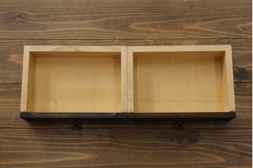 中古　北海道民芸家具　コンパクトで使い勝手の良いライティングビューロー(簿記机、ワークデスク、引き出し、サイドチェスト、在宅用、在宅ワーク用)(R-076426)