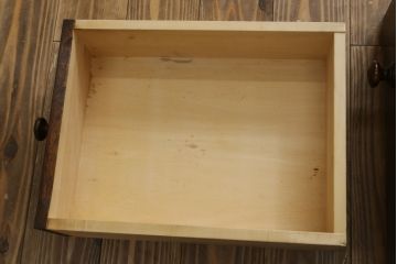 中古　北海道民芸家具　コンパクトで使い勝手の良いライティングビューロー(簿記机、ワークデスク、引き出し、サイドチェスト、在宅用、在宅ワーク用)(R-076426)