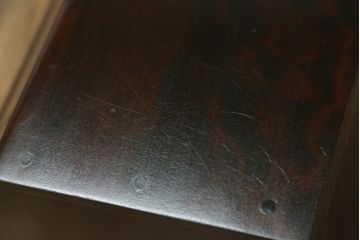 中古　北海道民芸家具　コンパクトで使い勝手の良いライティングビューロー(簿記机、ワークデスク、引き出し、サイドチェスト、在宅用、在宅ワーク用)(R-076426)
