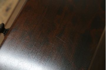 中古　北海道民芸家具　コンパクトで使い勝手の良いライティングビューロー(簿記机、ワークデスク、引き出し、サイドチェスト、在宅用、在宅ワーク用)(R-076426)
