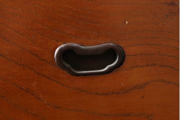 和製アンティーク　檜(ヒノキ)材・欅(ケヤキ)材　シンプルなつくりがお部屋に取り入れやすい二段重ね収納棚(戸棚、キャビネット、重ねタンス、茶棚、茶箪笥、水屋箪笥、食器棚、サイドボード、店舗什器)(R-076429)