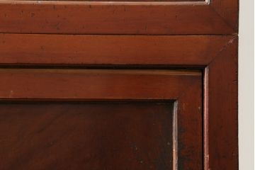 和製アンティーク　檜(ヒノキ)材・欅(ケヤキ)材　シンプルなつくりがお部屋に取り入れやすい二段重ね収納棚(戸棚、キャビネット、重ねタンス、茶棚、茶箪笥、水屋箪笥、食器棚、サイドボード、店舗什器)(R-076429)