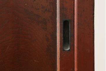和製アンティーク　檜(ヒノキ)材・欅(ケヤキ)材　シンプルなつくりがお部屋に取り入れやすい収納棚(戸棚、キャビネット、茶棚、茶箪笥、水屋箪笥、食器棚、サイドボード、店舗什器)(R-076431)