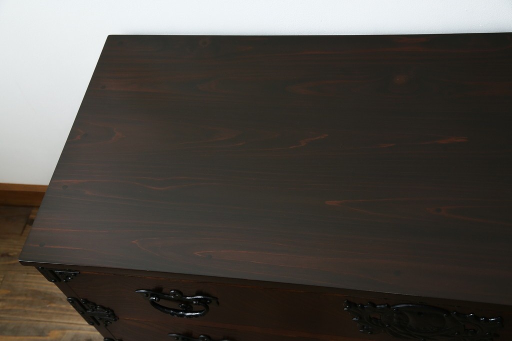 中古　美品　岩谷堂箪笥　籐里木工所　佐藤幸則作　落ち着いた色味が魅力的なローボード(引き出し、ローチェスト、サイドチェスト、収納箪笥、テレビ台、テレビボード)(R-076433)