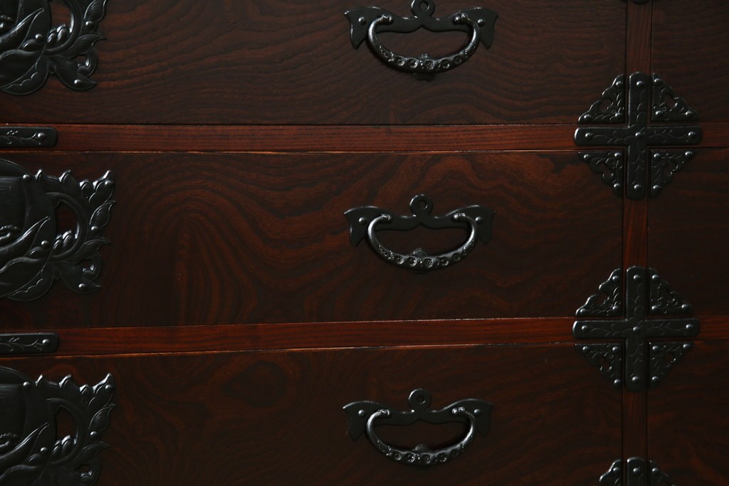 中古　美品　岩谷堂箪笥　籐里木工所　佐藤幸則作　落ち着いた色味が魅力的なローボード(引き出し、ローチェスト、サイドチェスト、収納箪笥、テレビ台、テレビボード)(R-076433)