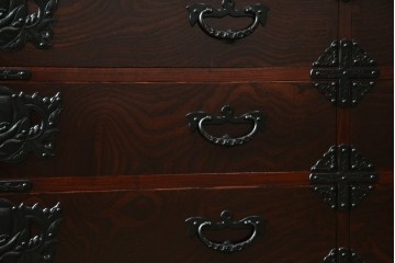 中古　美品　岩谷堂箪笥　籐里木工所　佐藤幸則作　落ち着いた色味が魅力的なローボード(引き出し、ローチェスト、サイドチェスト、収納箪笥、テレビ台、テレビボード)(R-076433)