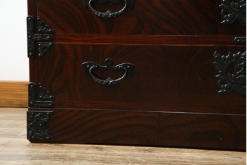 中古　美品　岩谷堂箪笥　籐里木工所　佐藤幸則作　落ち着いた色味が魅力的なローボード(引き出し、ローチェスト、サイドチェスト、収納箪笥、テレビ台、テレビボード)(R-076433)