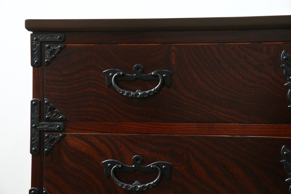 中古　美品　岩谷堂箪笥　籐里木工所　佐藤幸則作　落ち着いた色味が魅力的なローボード(引き出し、ローチェスト、サイドチェスト、収納箪笥、テレビ台、テレビボード)(R-076433)