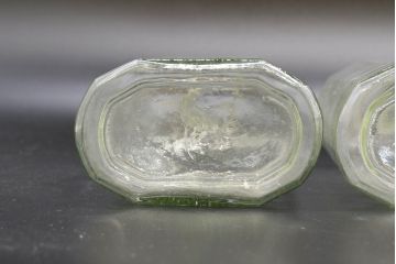大正〜昭和初期　お洒落なディスプレイに活躍するガラス瓶5点セット(ボトル、ガラスビン、硝子、薬瓶、花瓶、花入、花器)(R-076437)