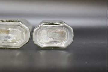 大正〜昭和初期　お洒落なディスプレイに活躍するガラス瓶5点セット(ボトル、ガラスビン、硝子、薬瓶、花瓶、花入、花器)(R-076437)