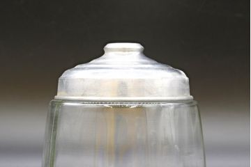 昭和レトロ　当時物　大正〜昭和初期　アルミ蓋　昔懐かしい雰囲気漂うガラス瓶3個セット(キャニスター、ガラスビン、硝子、菓子瓶、フタ付き)(R-076438)