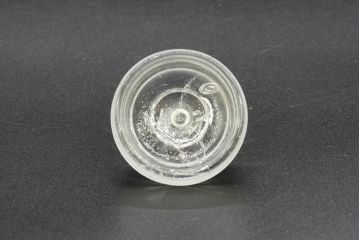 昭和レトロ　様々な用途に使える蓋付きガラス瓶5個セット(キャニスター、ガラスビン、硝子、菓子瓶、フタ付き)(R-076449)
