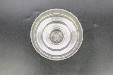 アンティーク雑貨　当時物　デッドストック　アルミ蓋　レトロな雰囲気を醸し出すガラス瓶3個セット(角型、角瓶、キャニスター、ガラスビン、菓子瓶)(R-076451)