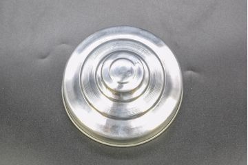 アンティーク雑貨　当時物　デッドストック　アルミ蓋　レトロな雰囲気たっぷりのガラス瓶2個セット(角型、角瓶、キャニスター、硝子、ガラスビン、菓子瓶、フタ付き)(R-076452)