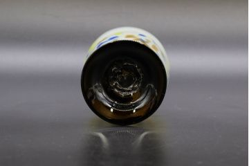 昭和レトロ　戦前　大正　可愛らしいデザインの古いマーブルガラス花瓶2個セット(フリル、色被せ、一輪挿し、花入、花器、硝子、吹きガラス)(R-076459)