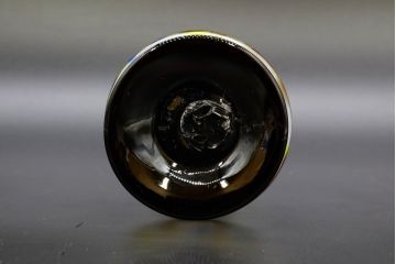 昭和レトロ　戦前　大正　可愛らしいデザインの古いマーブルガラス花瓶2個セット(フリル、色被せ、一輪挿し、花入、花器、硝子、吹きガラス)(R-076473)