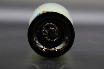 昭和レトロ　戦前　大正　可愛らしいデザインの古いマーブルガラス花瓶2個セット(フリル、色被せ、一輪挿し、花入、花器、硝子、吹きガラス)(R-076476)