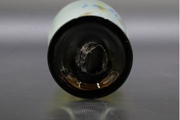 昭和レトロ　戦前　大正　可愛らしいデザインの古いマーブルガラス花瓶2個セット(フリル、色被せ、一輪挿し、花入、花器、硝子、吹きガラス)(R-076480)