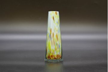 昭和レトロ　戦前　大正　置くだけでお部屋のアクセントになる古いマーブルガラス花瓶2個セット(六角、一輪挿し、花入、花器、硝子)(R-076483)
