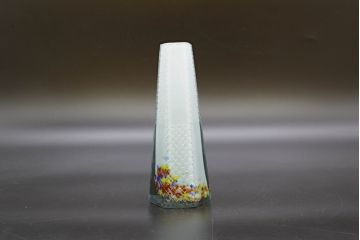昭和レトロ　戦前　大正　置くだけでお部屋のアクセントになる古いマーブルガラス花瓶2個セット(六角、一輪挿し、花入、花器、硝子)(R-076484)