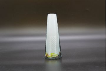 昭和レトロ　戦前　大正　置くだけでお部屋のアクセントになる古いマーブルガラス花瓶2個セット(六角、一輪挿し、花入、花器、硝子)(R-076484)