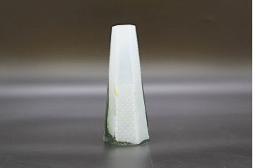 昭和レトロ　戦前　大正　置くだけでお部屋のアクセントになる古いマーブルガラス花瓶2個セット(六角、一輪挿し、花入、花器、硝子)(R-076485)