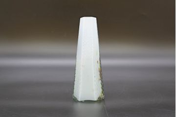 昭和レトロ　戦前　大正　置くだけでお部屋のアクセントになる古いマーブルガラス花瓶2個セット(六角、一輪挿し、花入、花器、硝子)(R-076485)