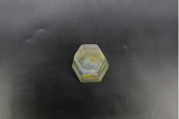 昭和レトロ　戦前　大正　置くだけでお部屋のアクセントになる古いマーブルガラス花瓶2個セット(六角、一輪挿し、花入、花器、硝子)(R-076486)