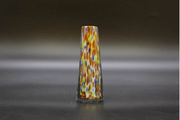昭和レトロ　戦前　大正　置くだけでお部屋のアクセントになる古いマーブルガラス花瓶2個セット(六角、一輪挿し、花入、花器、硝子)(R-076486)