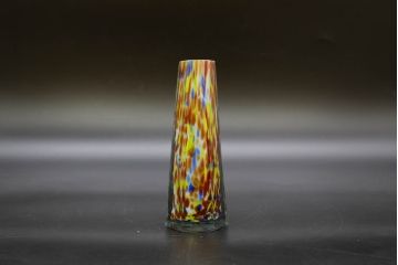 昭和レトロ　戦前　大正　置くだけでお部屋のアクセントになる古いマーブルガラス花瓶2個セット(六角、一輪挿し、花入、花器、硝子)(R-076486)