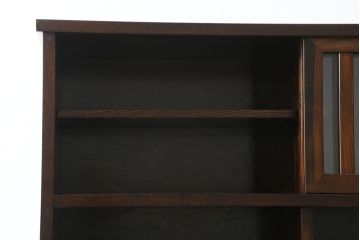 中古　美品　高級品　国産　職人手作り　総欅(ケヤキ)材　漆塗り　上質な和の空間を演出する水屋箪笥サイドボード(サイドキャビネット、収納棚、戸棚、食器棚)(R-076490)