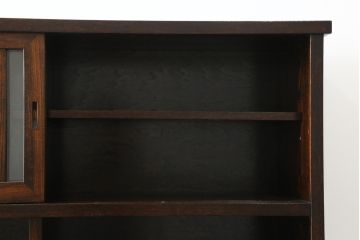 中古　美品　高級品　国産　職人手作り　総欅(ケヤキ)材　漆塗り　上質な和の空間を演出する水屋箪笥サイドボード(サイドキャビネット、収納棚、戸棚、食器棚)(R-076490)