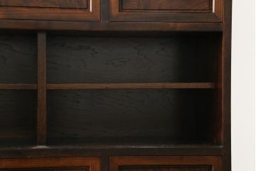中古　美品　高級品　国産　職人手作り　総欅(ケヤキ)材　漆塗り　上質な和の空間を演出する水屋箪笥サイドボード(サイドキャビネット、収納棚、戸棚、食器棚、茶箪笥)(R-076491)