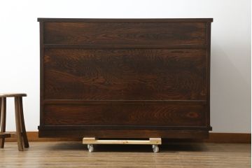 中古　美品　高級品　国産　職人手作り　総欅(ケヤキ)材　漆塗り　上質な和の空間を演出する水屋箪笥サイドボード(サイドキャビネット、収納棚、戸棚、食器棚、茶箪笥)(R-076491)
