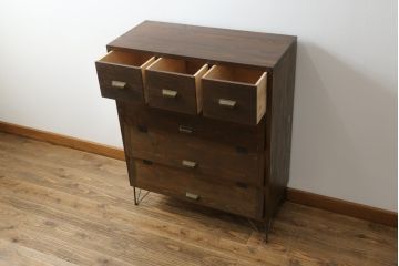 中古　ラフジュ工房オリジナル　深い木の色味と美しい木目が魅力的なパタパタ収納棚(下駄箱、ロッカー、キャビネット、戸棚)(R-076492)
