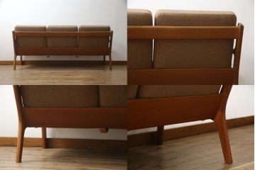 デンマークビンテージ　France&Son(フランス&サン)　Ole Wanscher(オーレ・ヴァンシャー )デザイン　Model.169　3人掛けソファ(3シートソファ、3シーター、三人掛けソファ、北欧、ヴィンテージ)(R-076496)