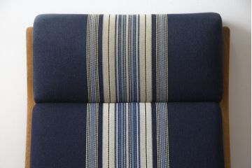 デンマークビンテージ　GETAMA(ゲタマ)　Hans J Wegner(ハンス・J・ウェグナー)　GE290A　くつろぎの空間を演出するアームチェアとオットマンのセット(椅子、イス、1P、一人掛けソファ、1人掛けソファ、フットスツール、ヴィンテージ、北欧)(R-076497)