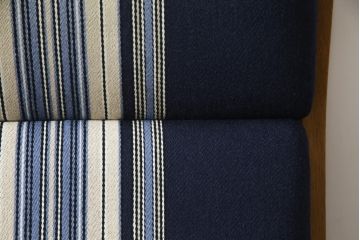 デンマークビンテージ　GETAMA(ゲタマ)　Hans J Wegner(ハンス・J・ウェグナー)　GE290A　くつろぎの空間を演出するアームチェアとオットマンのセット(椅子、イス、1P、一人掛けソファ、1人掛けソファ、フットスツール、ヴィンテージ、北欧)(R-076497)