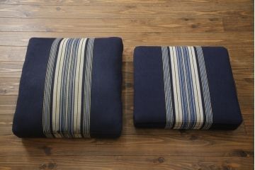 デンマークビンテージ　GETAMA(ゲタマ)　Hans J Wegner(ハンス・J・ウェグナー)　GE290A　くつろぎの空間を演出するアームチェアとオットマンのセット(椅子、イス、1P、一人掛けソファ、1人掛けソファ、フットスツール、ヴィンテージ、北欧)(R-076497)