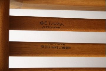 デンマークビンテージ　GETAMA(ゲタマ)　Hans J Wegner(ハンス・J・ウェグナー)　GE290A　くつろぎの空間を演出するアームチェアとオットマンのセット(椅子、イス、1P、一人掛けソファ、1人掛けソファ、フットスツール、ヴィンテージ、北欧)(R-076497)