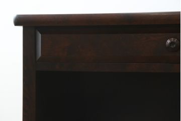 中古　希少な絶版品!　北海道民芸家具　落ち着いたシックな色合いが魅力のデスクとサイドチェストのセット(平机、ワークデスク、作業台、引き出し、ワゴン、在宅用、在宅ワーク用)(R-076498)