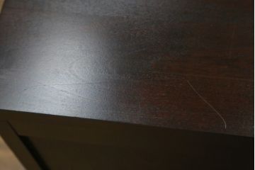 中古　希少な絶版品!　北海道民芸家具　落ち着いたシックな色合いが魅力のデスクとサイドチェストのセット(平机、ワークデスク、作業台、引き出し、ワゴン、在宅用、在宅ワーク用)(R-076498)