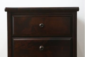 中古　希少な絶版品!　北海道民芸家具　落ち着いたシックな色合いが魅力のデスクとサイドチェストのセット(平机、ワークデスク、作業台、引き出し、ワゴン、在宅用、在宅ワーク用)(R-076498)