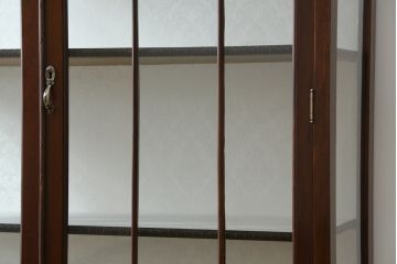 イギリスアンティーク　マホガニー材　シックな佇まいが魅力的なキャビネット(ガラスケース、ショーケース、キュリオケース、飾り棚、収納棚、戸棚、店舗什器、英国)(R-076500)