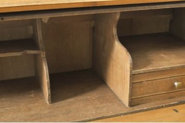 フランスビンテージ　オーク材　上品な雰囲気漂う猫脚ライティングビューロー(簿記机、作業机、ワークデスク、引き出し、チェスト、在宅用、在宅ワーク用、ヴィンテージ)(R-076501)