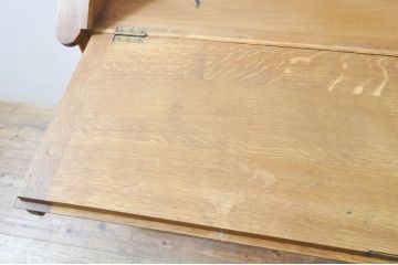 フランスビンテージ　オーク材　上品な雰囲気漂う猫脚ライティングビューロー(簿記机、作業机、ワークデスク、引き出し、チェスト、在宅用、在宅ワーク用、ヴィンテージ)(R-076501)