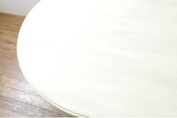 和製ビンテージ　大振り!!　特注品　ペイント　シャビーシックな雰囲気が素敵なアンティーク調の展示台(ダイニングテーブル、オーバルテーブル、食卓、飾り台、陳列台、ディスプレイ台、ヴィンテージ)(R-076526)