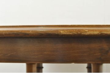 中古　スペイン製　バロッサバレンティ(VARO,S.A. VALENTI)　重厚でクラシカルな佇まいが目を惹くオーバルダイニングテーブル(オーバルテーブル、食卓、4人掛け、6人掛け)(定価約150万円)(R-076528)
