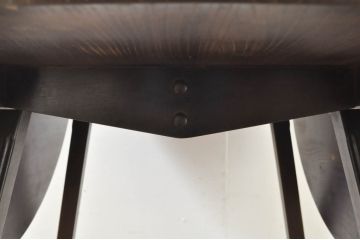 イギリスビンテージ　ERCOL(アーコール)　ニレ材　シンプルなデザインと機能性の良さが魅力的なバタフライダイニングテーブル(バタフライテーブル、ドロップリーフテーブル、エクステンションテーブル、ラウンドテーブル、丸テーブル、2人掛け、4人掛け、ヴィンテージ、英国、北欧)(R-076529)